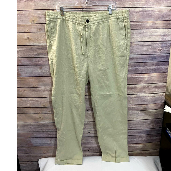 H&M Mens Regular Fit Trousers Pants XL Beige Khaki - Picture 1 of 6
